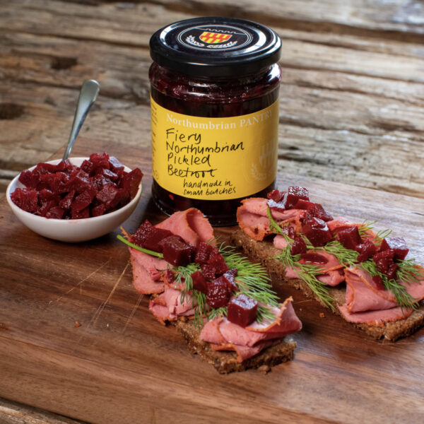 Fiery Northumbrian Pickled Beetroot Pastrami Sandwhich